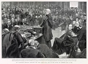 Images Dated 13th August 2021: Prime Minister, William Ewart Gladstone (1809 - 1898), delivering the Peroration of his