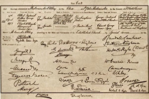Bowes Gallery: Prince Albert and Elizabeth Bowes Lyon, Marriage Certificate