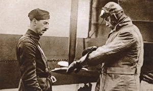 Jul17 Collection: Prince Albert preparing for flight in a Handley-Page bomber
