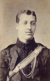 Prince Albert Victor, Duke of Clarence and Avondale (1864-1892), eldest son and heir of Edward, Prince of Wales and Alexandra, Princess of Wales pictured dressed in the uniform of the Hussar's