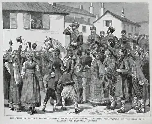 Cavalryman Prints: Prince Alexnder of Bulgaria Entering Philippopolis