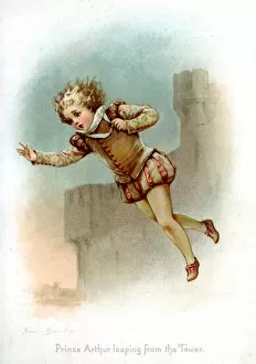 Brittany Collection: Prince Arthur leaping from the tower