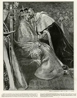Homage Prints: Prince George giving homage to King Edward at coronation