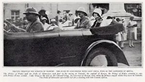 Prince Henry, Duke of Gloucester driving through the streets of Nairobi during a holiday in Kenya with his brother, the Prince of Wales (King Edward VIII, later Duke of Windsor)