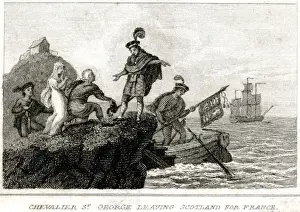 1716 Prints: Prince James Francis Edward Stuart leaving Scotland