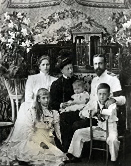 Battenberg Collection: Prince Louis of Battenberg with his family