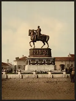 Belgrade Prints: Prince Michaels monument, Belgrade, Servia