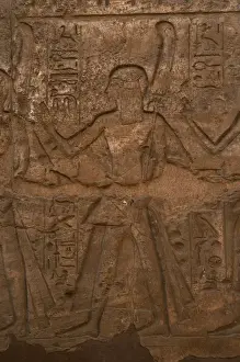 A Prince with an ostrich feather as an offering. Relief. Lux