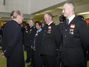 Prince Philip at new London Fire Brigade HQ