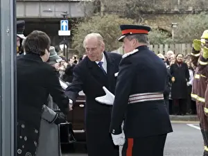 Opens Prints: Prince Philip at the opening of new LFB Headquarters