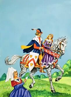 Prince and Princess on a horse