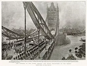 Processions Prints: The Prince and Princess of Wales (later Edward VII and Alexandra of Denmark) going over the bridge