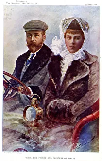 Images Dated 22nd August 2019: Prince and Princess of Wales in a motor car