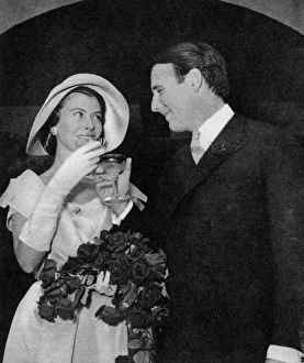 Images Dated 28th October 2016: Prince Sadruddin Khan and Nina Dyer on their wedding day