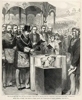 Truro Prints: Prince of Wales laying Truro Cathedral foundation stone