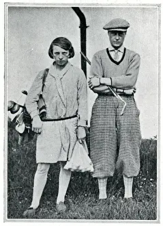 Fours Prints: Prince of Wales at Le Touquet with favourite girl caddy