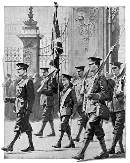 Prince of Wales parades with Grenadier Guards, WW1