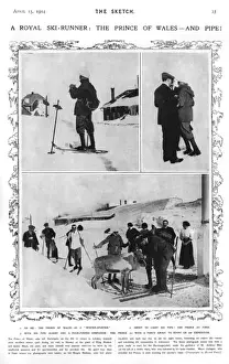Cadogan Prints: The Prince of Wales skiing and pipe smoking in Norway