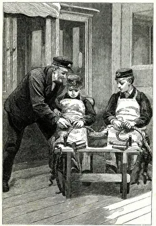 Princes Albert Victor and George on HMS Bacchante
