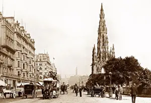 Princes Street Edinburgh horse tram Victorian period