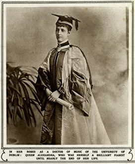 Princess Alexandra of Wales in robes as a Doctorate of Music