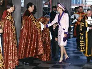Vestments Prints: Princess Diana, William and Harry meeting clergymen