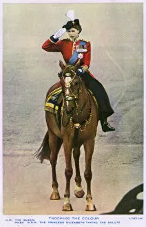 Princess Elizabeth - Attending the Trooping of the Colour