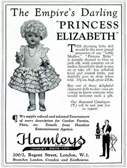 Images Dated 16th October 2019: Princess Elizabeth doll, Hamleys advertisement 1929