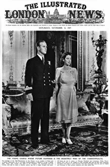 Images Dated 29th June 2011: Princess Elizabeth and Lieutenant Philip Mountbatten