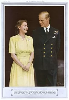 Images Dated 12th March 2012: Princess Elizabeth and Lieutenant Philip Mountbatten