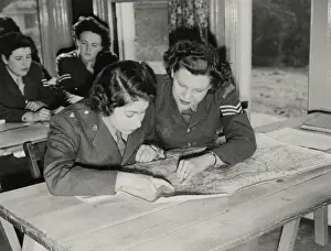 Princess Elizabeth at map reading class, 1945