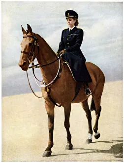 Images Dated 3rd June 2019: Princess Elizabeth at Trooping the Colour 1947