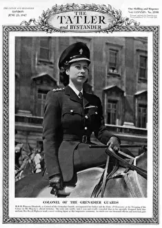 Horse Back Prints: Princess Elizabeth, at Trooping of the Colour, 1947