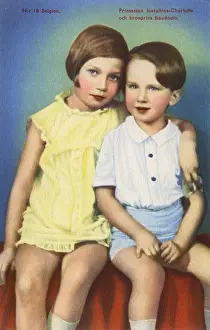 Josephine Prints: Princess Josephine-Charlotte and Prince Baudouin of Belgium