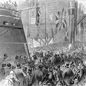 Images Dated 4th January 2005: Princess Louise launching screw-corvette, Druid at Deptfor
