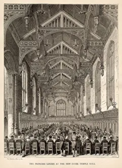 Inns Prints: The Princess Louise at the New Inner Temple Hall. Date: 1870