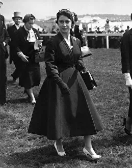 Images Dated 13th March 2018: Princess Margaret at the Derby, 1955