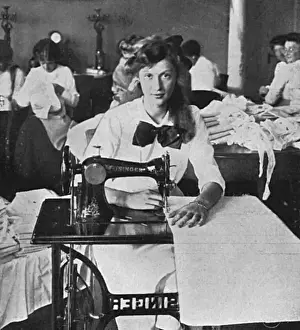 Needlework Prints: Princess Margaretha of Sweden working for Red Cross, WW1