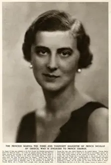 Announced Prints: Princess Marina of Greece, announcement of her engagement