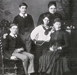 Adolphus Prints: Princess Mary Adelaide of Cambridge with four children