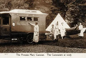 The Princess Mary Caravan - The Caravaners at work. The Girls Friendly Society supported The Princess Mary Caravan - The Caravaners at work. The Girls Friendly Society supported