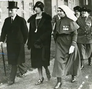 Nurses Prints: Princess Mary leaving after inspecting the new RAF Hospital