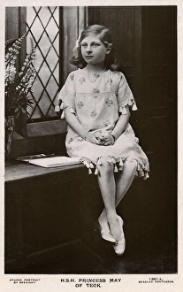 Images Dated 25th July 2016: Princess May of Teck sitting on a window seat