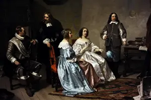 Princess of Orange visiting the workshop of Bartholomeus van