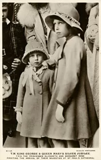 Images Dated 23rd December 2019: Princesses Elizabeth and Margaret - George V Silver Jubilee