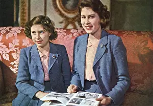 Princesses Prints: Princesses Elizabeth and Margaret, ILN centenary sitting