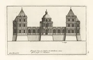 Blueprint Prints: Principal entrance to Chateau de Colombieres, Brie