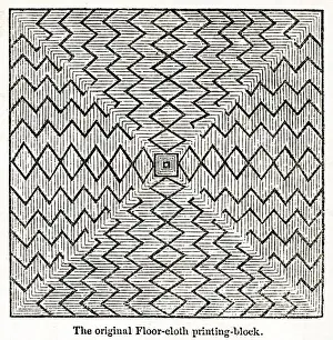 Printing block used at floor cloth factory, SW London