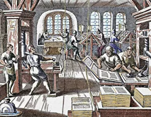 Chronicle Collection: Printing press. 17th century