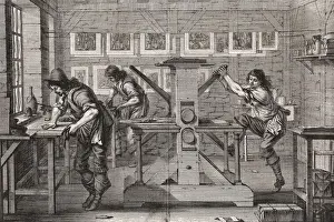 Printmaker Prints: Printing. Printmaker of etching. 1641. Engraving